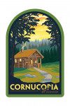 Cornucopia, Wisconsin - Cabin in the Woods Scene - Contour - Lantern Press Artwork