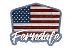 Ferndale, California - Distressed American Flag - Contour