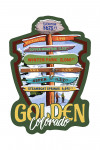 Golden, Colorado - Destinations Signpost - Contour - Lantern Press Artwork