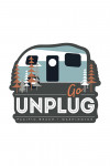 Pacific Beach, Washington - Go Unplug - Vector Retro Camper - Contour - Lantern Press Artwork