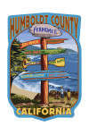 Ferndale, California - Humboldt County - Destination Signpost - Contour - Lantern Press Artwork
