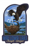 Joseph, Oregon - Eagle with Chicks - Contour - Lantern Press Artwork