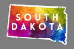 South Dakota - State Abstract Watercolor - Contour - Lantern Press Artwork