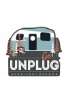 Sunriver, Oregon - Go Unplug - Camper - Vector - Contour - Lantern Press Artwork