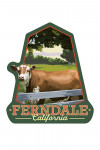 Ferndale, California - Cow in Pasture - Contour - Lantern Press Artwork
