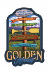 Golden, Colorado - Destination Signpost - Contour - Lantern Press Artwork