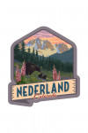 Nederland, Colorado - Bear and Spring Flowers - Contour - Lantern Press Artwork