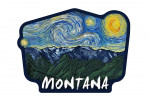 Montana - Starry Night - Contour - Lantern Press Artwork