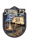 Stanley, Idaho - Retro Camper & Lake - Contour - Lantern Press Artwork