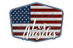 Los Angeles, California - Distressed American Flag - Contour