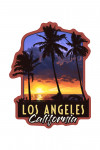 Los Angeles, California - Palms & Sunset - Contour - Lantern Press Artwork