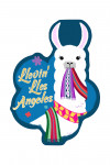 Los Angeles, California - Llovin' Llama - Blue - Contour - Lantern Press Artwork