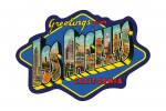 Los Angeles, California - Greetings - Big Letter Scene - Contour - Vintage Postcard