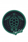 Cape Cod, Massachusetts - Neon Turtle - Navy Background - Contour - Lantern Press Artwork