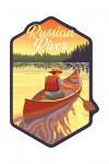 Russian River, California - Canoe Scene - Contour - Lantern Press Artwork