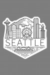 Seattle, Washington - Skyline - Simple Lines - Contour