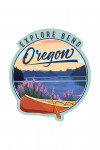 Bend, Oregon - Canoe & Lake - Contour - Lantern Press Artwork