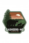 Cashiers, North Carolina - Vector Bear Family - Contour - Lantern Press Artwork