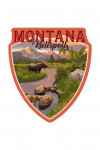Kalispell, Montana - Moose & Mountain at Sunset - Contour - Lantern Press Artwork