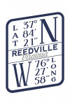 Reedville, Virginia - Latitude & Longitude (Blue) - Contour - Lantern Press Artwork