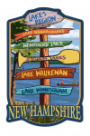 Lakes Region, New Hampshire - Destination Sign - Contour - Lantern Press Artwork