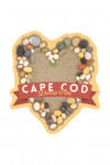 Cape Cod, Massachusetts - Dennis Port - Stone Heart on Sand - Contour - Lantern Press Photography