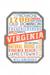 Fredericksburg, Virginia - Typography - Contour - Lantern Press Artwork