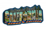 Hollywood Beach, California - Greetings - Contour - Vintage Postcard