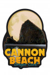Cannon Beach, Oregon - Haystack Rock & Full Moon - Contour - Lantern Press Artwork