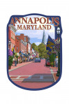 Annapolis, Maryland - Street View - Contour - Lantern Press Artwork