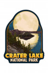 Crater Lake National Park, Oregon - Lake & Full Moon - Contour