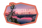 Crater Lake National Park, Oregon - Pink Sunset - Contour
