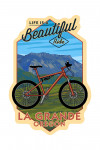 La Grande, Oregon - Life is a Beautiful Ride - Mountain Bike Scene - Contour - Lantern Press Artwork