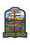 La Grande, Oregon - Red Cross - Destination Signpost - Contour - Lantern Press Artwork