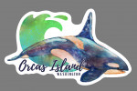 Orcas Island, Washington - Orca - Watercolor - Contour