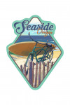 Seaside, Oregon - Beach Cruiser on Beach - Contour - Lantern Press Artwork