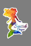 Seaside, Oregon - Mermaid Silhouette - Rainbow Watercolor - Contour - Lantern Press Artwork