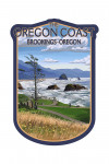 Brookings, Oregon - Oregon Coast - Haystack Rock Scene - Contour - Lantern Press Artwork