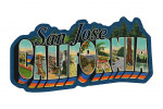 San Jose, California - Greetings - Contour - Vintage Artwork