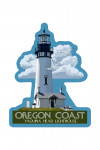 Oregon Coast - Yaquina Head Lighthouse - Contour - Lantern Press Artwork
