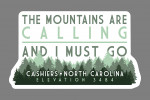 Cashiers, North Carolina - The Mountains are Calling - Pine Trees - Contour - Lantern Press Artwork