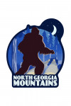 North Georgia Mountains - Watch For Bigfoot - WPA Style - Contour - Lantern Press Artwork